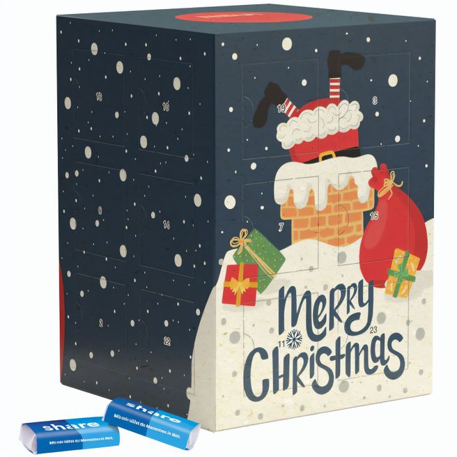 Produktabbildung Tower Adventskalender, Graspapier share Schokotäfelchen Tower Adventskalender, Graspapier share Schokotäfelchen
