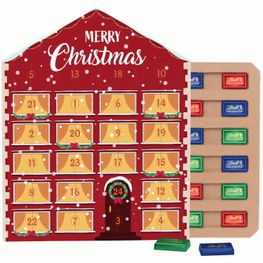Täfelchen Adventskalender Haus ECO, Papierblister, Lindt Schokotäfelchen
