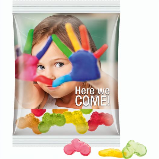 Produktabbildung Maxitüte, Folie transparent, Trolli Fruchtgummi Fahrrad Maxitüte, Folie transparent, Trolli Fruchtgummi Fahrrad (Bild 1)