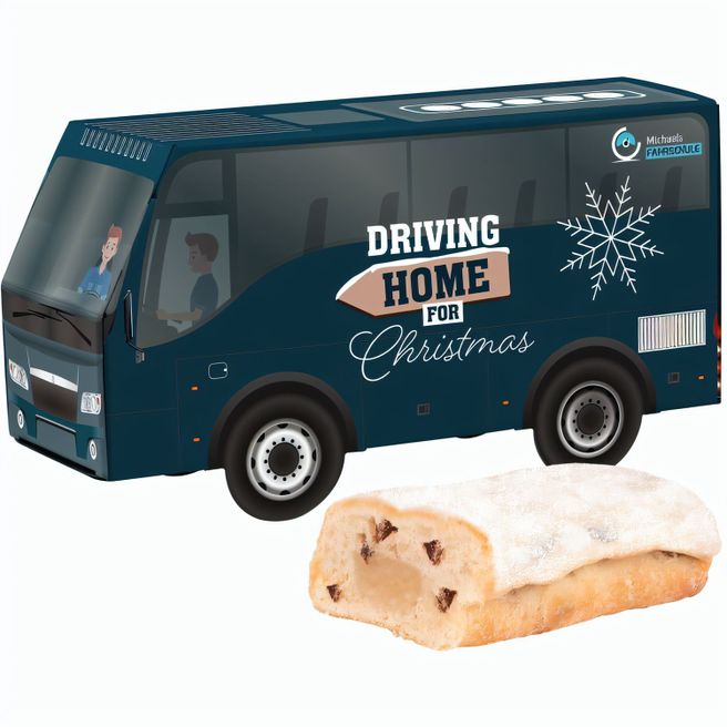 Produktabbildung 3D-Präsent Bus, Mini Christstollen 3D-Präsent Bus, Mini Christstollen