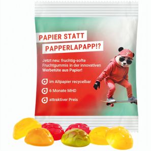 Minitüte, 15 g, recyclingfähiges Papier weiß, Trolli Fruchtgummi Fußbälle
