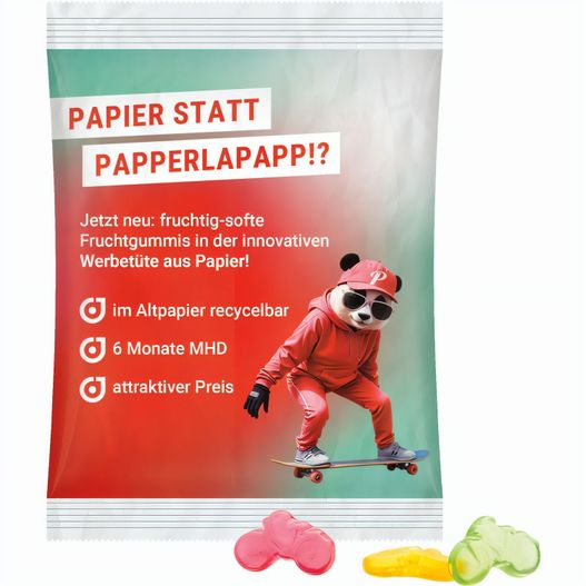 Maxitüte, recyclingfähiges Papier weiß, Trolli Fahrrad (Bild 1)