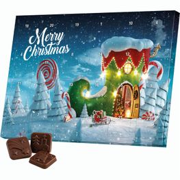 Produktabbildung Classic Tisch Adventskalender, Blister gefüllt mit kakaofreier Schokoladen-Alternative Classic Tisch Adventskalender, Blister gefüllt mit kakaofreier Schokoladen-Alternative