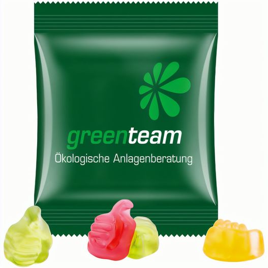 Produktabbildung Minitüte,15 g, kompostierbare Folie weiß, Trolli Fruchtgummi Daumen Minitüte,15 g, kompostierbare Folie weiß, Trolli Fruchtgummi Daumen (Bild 1)