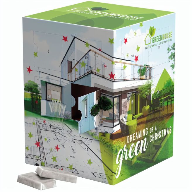 Tower Adventskalender, Alpenmilch-Schokotäfelchen in Pergaminpapier