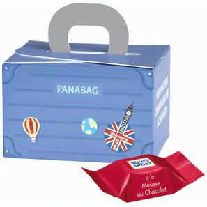 Geschenkbox Mini Koffer, Ritter SPORT Schokowürfel Mousse au Chocolate