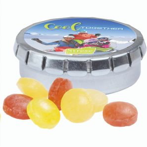 Quick Box, silber, Mini Bonbons Fruchtmix