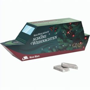Adventskalender Schiff, Napolitain in Pergaminpapier
