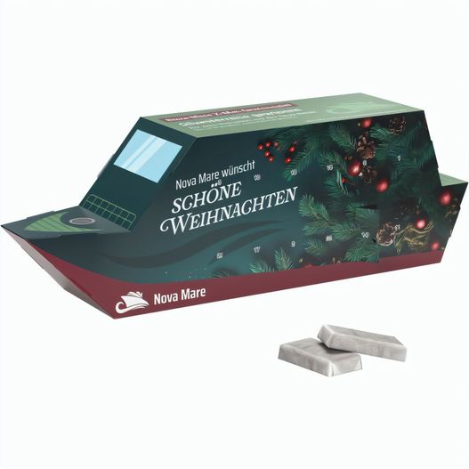 Adventskalender Schiff, Napolitain in Pergaminpapier (Bild 1)