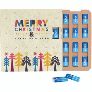 Täfelchen Adventskalender ECO, Graspapier, Papierblister, share Schokotäfelchen