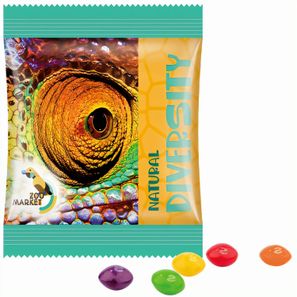 Minitüte,10 g, Folie weiß, Skittles Fruits Kaubonbons
