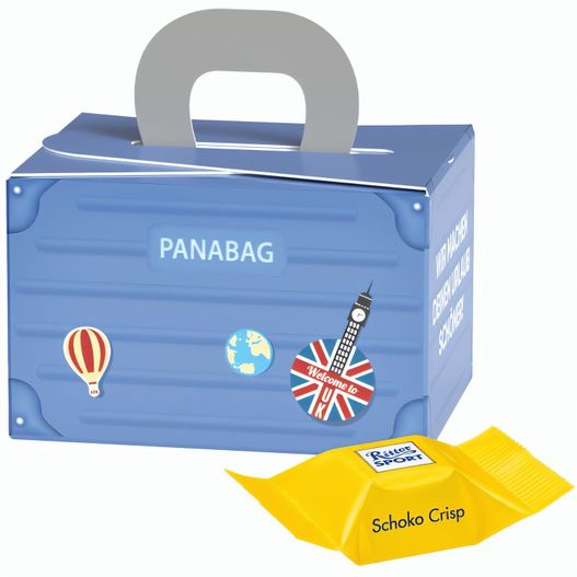 Geschenkbox Mini Koffer, Ritter SPORT Schokowürfel Schoko Crisp (Bild 1)