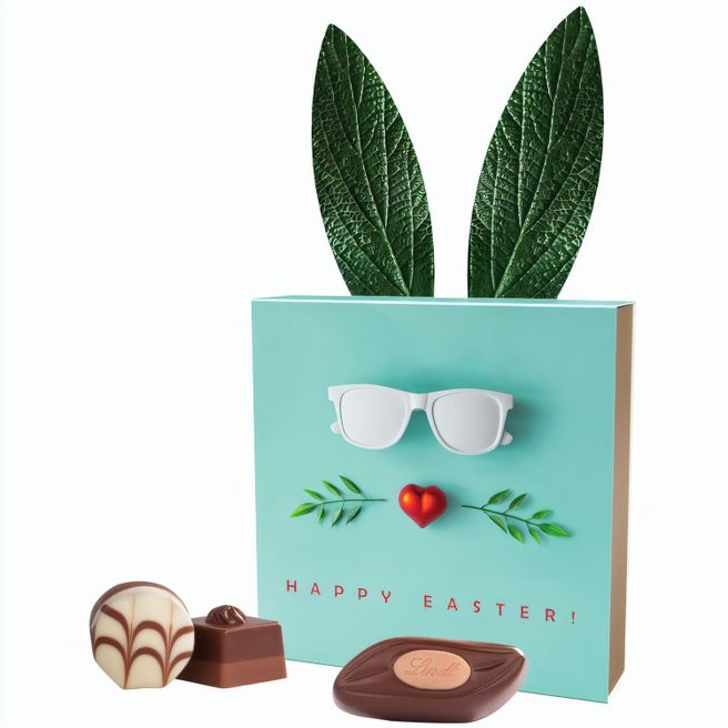 Produktabbildung Lindt Präsent im Werbeschuber "Hasenohren", Lindt Mini Pralinés Lindt Präsent im Werbeschuber "Hasenohren", Lindt Mini Pralinés
