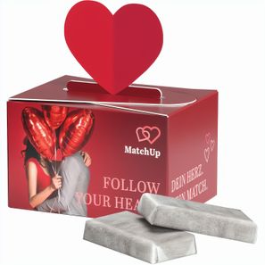 Geschenkbox Mini Herz, Alpenmilch Schokotäfelchen
