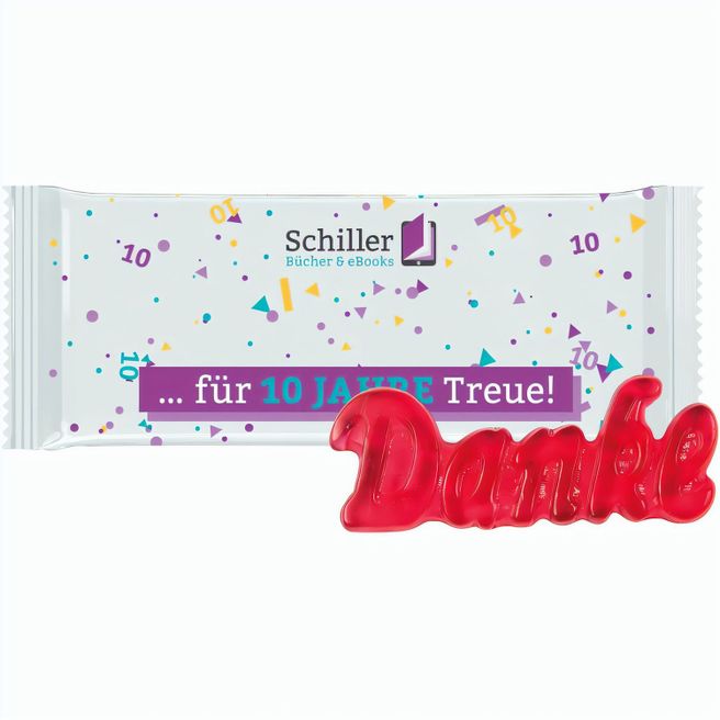Produktabbildung Trolli Fruchtgummi "Danke", Folie weiß Trolli Fruchtgummi "Danke", Folie weiß