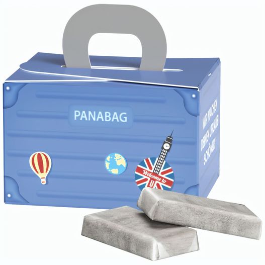 Geschenkbox Mini Koffer, Alpenmilch Schokotäfelchen (Bild 1)