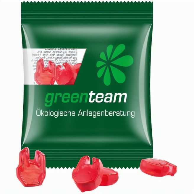 Minitüte Sonderform, 10 g, Folie kompostierbar transparent, Trolli Fruchtgummi