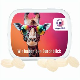 Klappdose, weiß, Mini Bonbons Japanische Minze