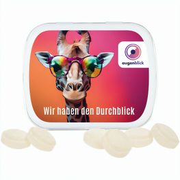 Klappdose, weiß, Mini Bonbons Japanische Minze