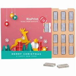 Täfelchen Adventskalender ECO, Papierblister, Alpenmilch Schokotäfelchen