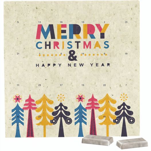 Produktabbildung Täfelchen Adventskalender Graspapier, Alpenmilch-Schokotäfelchen Täfelchen Adventskalender Graspapier, Alpenmilch-Schokotäfelchen (Bild 1)