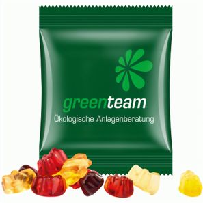 Minitüte,15 g, kompostierbare Folie weiß, Trolli Fruchtgummibären, 30% Fruchtsaftqualität Exquisit