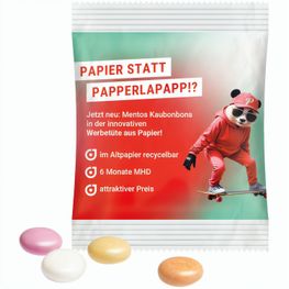 Minitüte, 8 g, recyclingfähiges Papier weiß, Mentos Kaudragee Fruit
