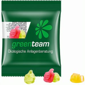 Minitüte,10 g, kompostierbare Folie transparent, Trolli Fruchtgummi Daumen