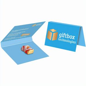Werbekarte Visitenkartenformat, Mini-Schoko Weihnachtsmann