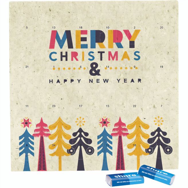 Täfelchen Adventskalender Graspapier, share Schokotäfelchen