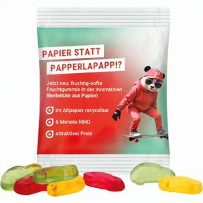 Minitüte,15 g, recyclingfähiges Papier weiß, Trolli Fruchtgummi Autos
