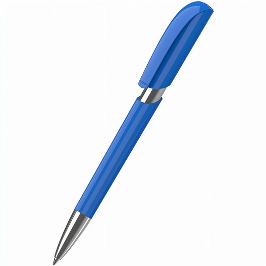 ein blauer stift mit einer silbernen spitze Druckkugelschreiber Push high gloss Mn (Bild 1)