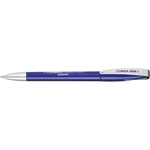 ein stift mit blauem lauf und silberner spitze Drehkugelschreiber Cobra ice MMs (Bild 1)