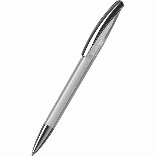 ein stift mit schwarzer spitze und silbernem körper Drehkugelschreiber Arca transparent MMn (Bild 1)