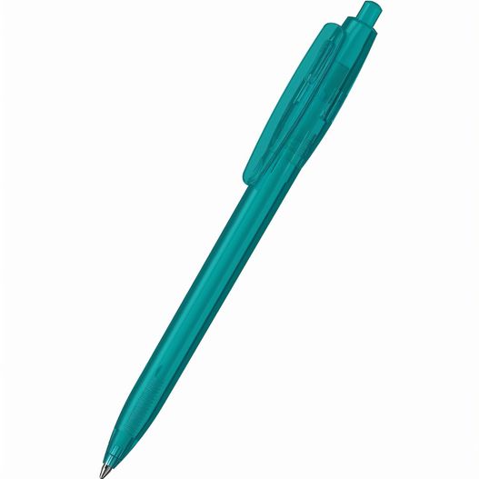 ein stift mit einer grünen spitze auf einem weißen hintergrund Druckkugelschreiber Klix transparent (Bild 1)