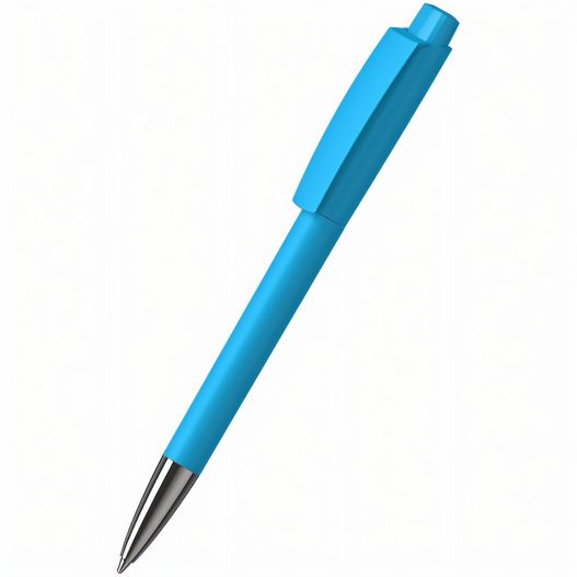 ein blauer stift mit einer silbernen spitze Druckkugelschreiber Zeno softtouch/high gloss Mn (Bild 1)