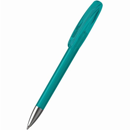ein stift mit einem grünen körper und silberspitze Kugelschreiber Boa ice/transparent Ms (Bild 1)