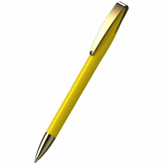 ein gelber stift mit einer metallspitze Drehkugelschreiber Cobra high gloss MMg (Bild 1)