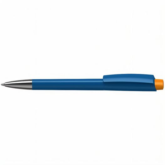 ein blauer stift mit einer silbernen spitze Druckkugelschreiber Zeno high gloss Mn (Bild 1)