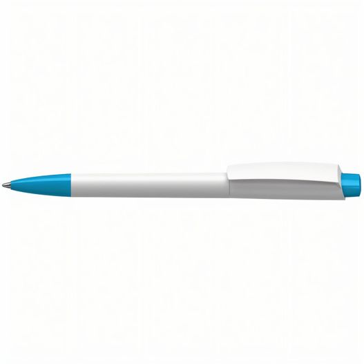 ein stift mit blauer spitze auf weißem hintergrund Druckkugelschreiber Zeno softtouch/high gloss Mn (Bild 1)
