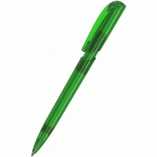 ein grüner stift auf einer weißen oberfläche Druckkugelschreiber Push transparent (Bild 1)