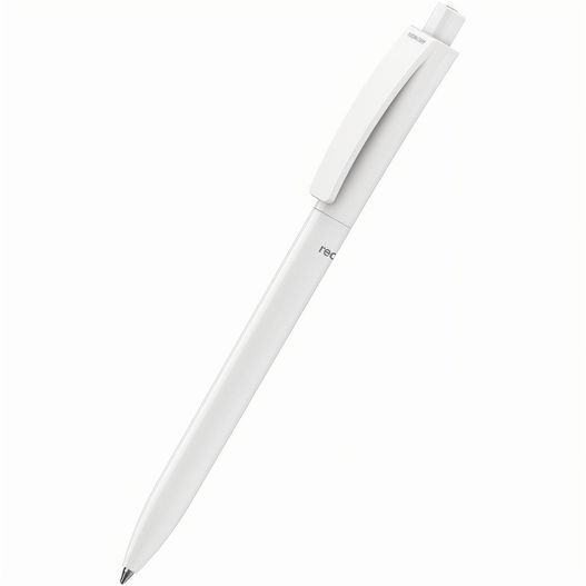 ein stift mit einem weißen körper und einer schwarzen spitze Druckkugelschreiber Qube recycling (Bild 1)