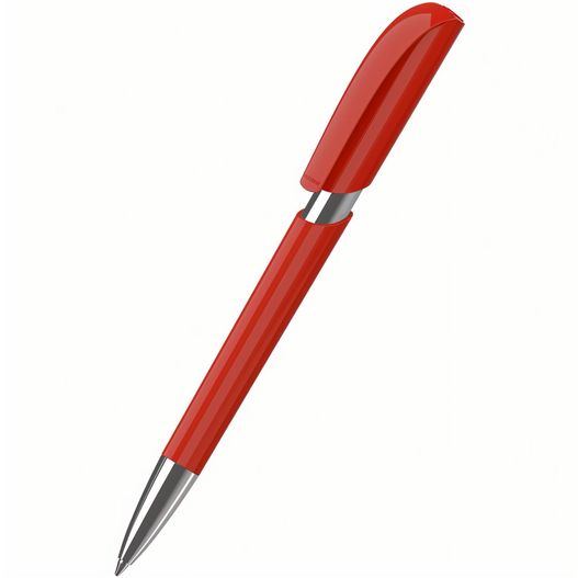 ein roter stift mit silberner spitze Druckkugelschreiber Push high gloss Mn (Bild 1)