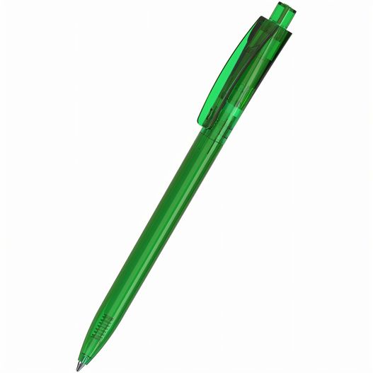 ein grüner stift mit schwarzer spitze Druckkugelschreiber Qube transparent (Bild 1)