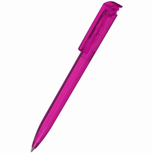 ein stift mit einem rosa kunststoffkörper und spitze Druckkugelschreiber Trias transparent (Bild 1)