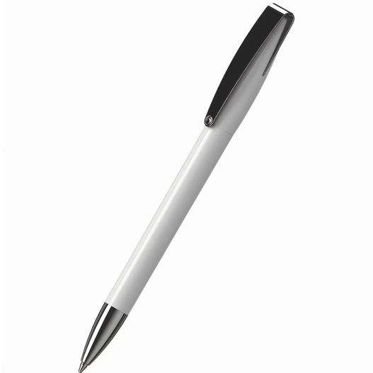 ein stift mit schwarzer spitze und silberner spitze Drehkugelschreiber Cobra high gloss MMn (Bild 1)