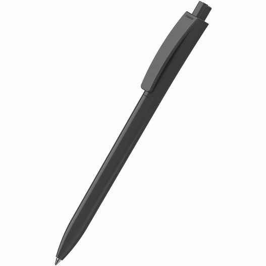 ein stift mit einem schwarzen körper und einer schwarzen spitze Druckkugelschreiber Qube high gloss (Bild 1)