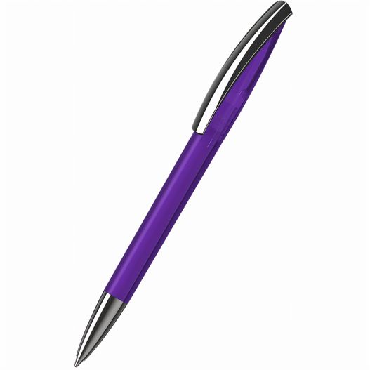 ein violetter stift mit schwarzer spitze Drehkugelschreiber Arca transparent MMn (Bild 1)