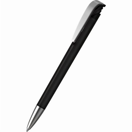 ein stift mit schwarzem körper und silberspitze Kugelschreiber Jona ice MMs (Bild 1)