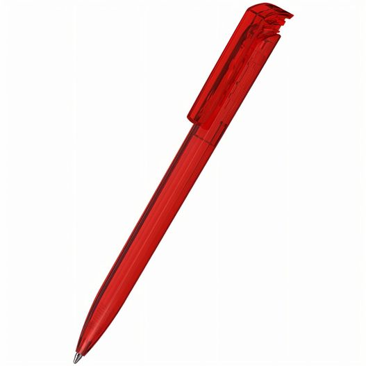 ein roter stift mit schwarzer spitze Druckkugelschreiber Trias transparent (Bild 1)